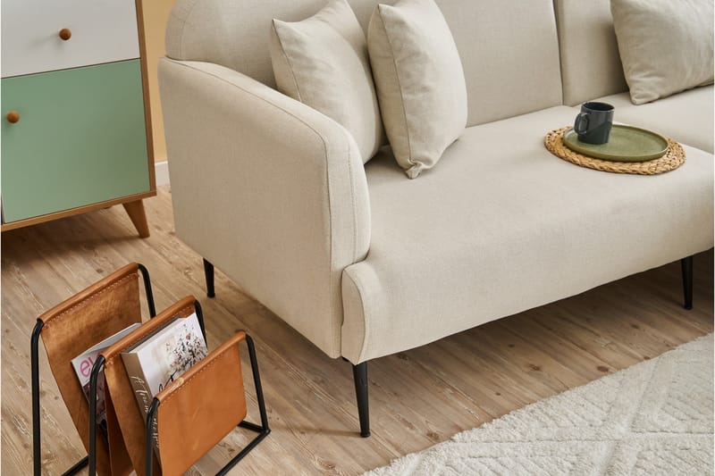 Revos 4-seters Sofa med Divan - Krem - Møbler - Sofaer - Sofa med sjeselong