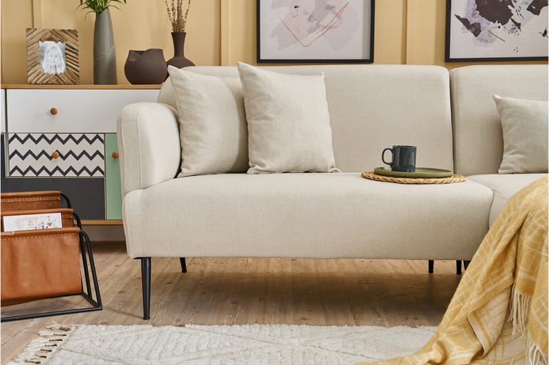 Revos 4-seters Sofa med Divan - Krem - Møbler - Sofaer - Sofa med sjeselong