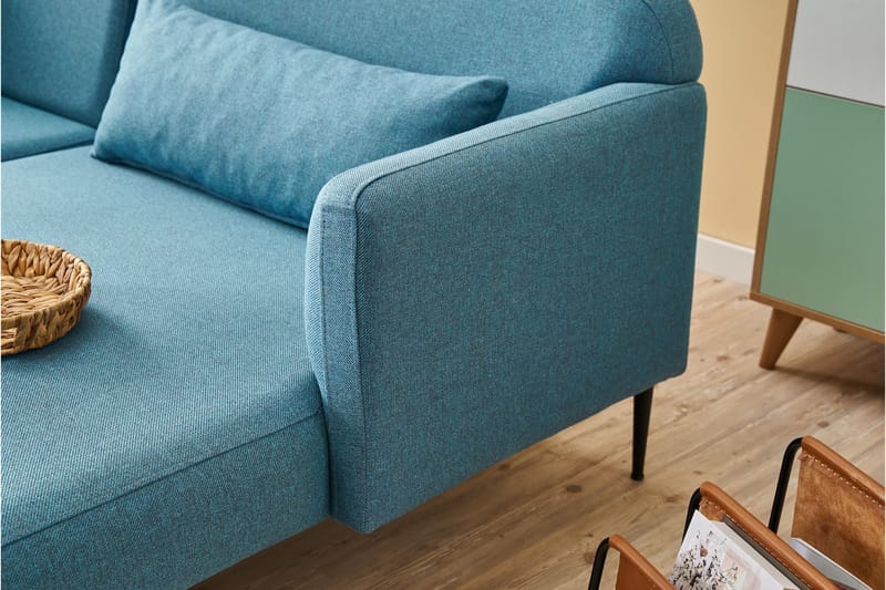 Revos 4-seters Sofa med Divan - Turkis - Møbler - Sofaer - Sofa med sjeselong