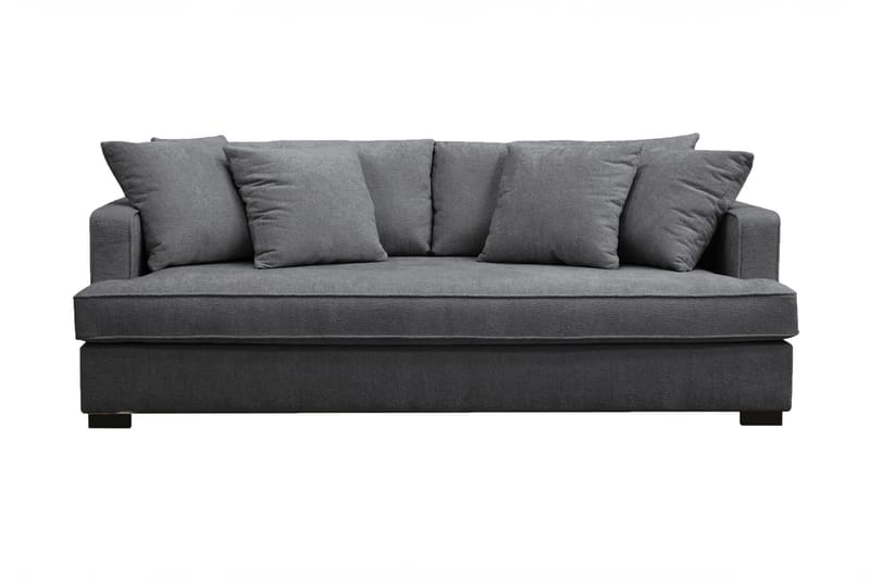 Rossi Dybde 3-seter Fløyelssofa Hel pute - Svart / Mørkegrå - Møbler - Sofaer - Sofa 3 seter