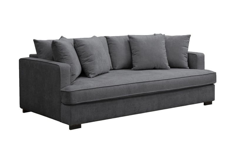 Rossi Dybde 3-seter Fløyelssofa Hel pute - Svart / Mørkegrå - Møbler - Sofaer - Sofa 3 seter