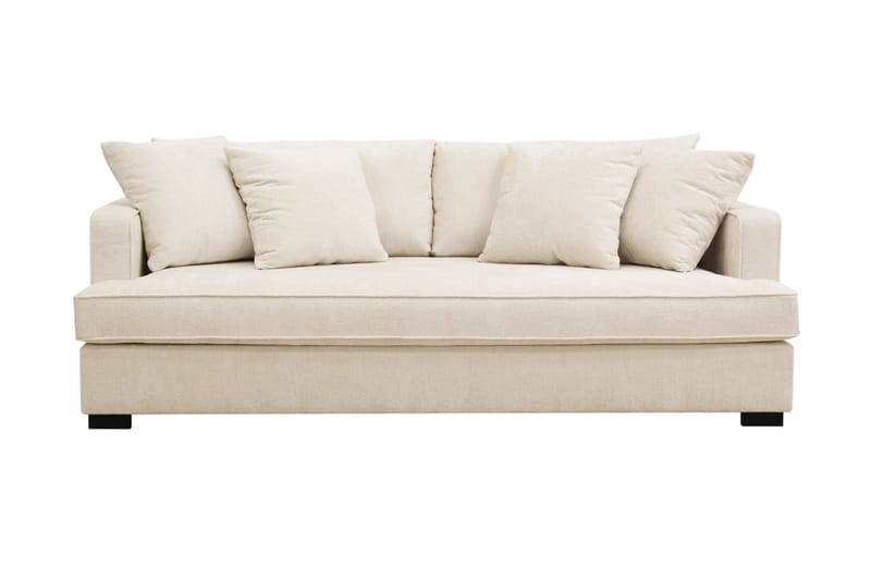 Rossi Dybde 3-seter Fløyelssofa Hel pute - Lys Beige - Møbler - Sofaer - Sofa 3 seter