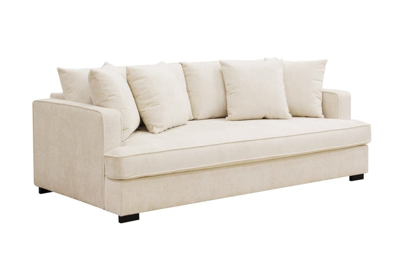 Rossi Dybde 3-seter Fløyelssofa Hel pute - Lys Beige - Møbler - Sofaer - Sofa 3 seter