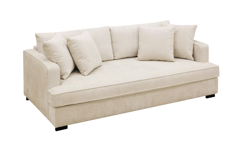 Rossi Dybde 3-seter Fløyelssofa Hel pute - Lys Beige - Møbler - Sofaer - Sofa 3 seter