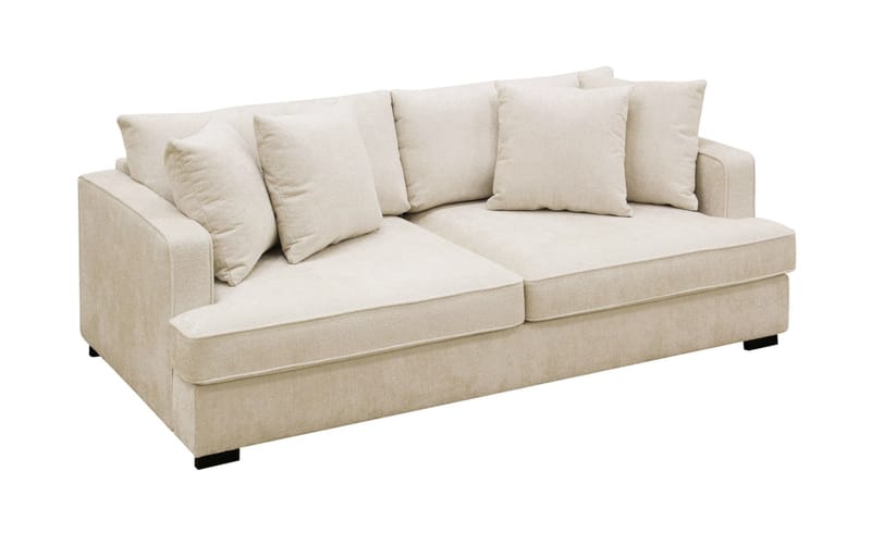 Rossi Dybde 3-seter Fløyelssofa - Lys Beige - Møbler - Sofaer - Sofa 3 seter