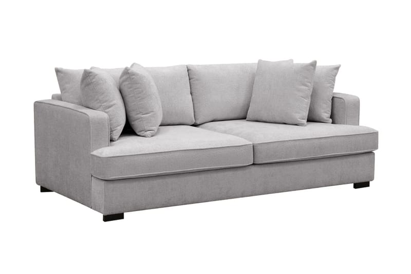 Rossi Dybde 3-seter Fløyelssofa - Lys Grå - Møbler - Sofaer - Sofa 3 seter