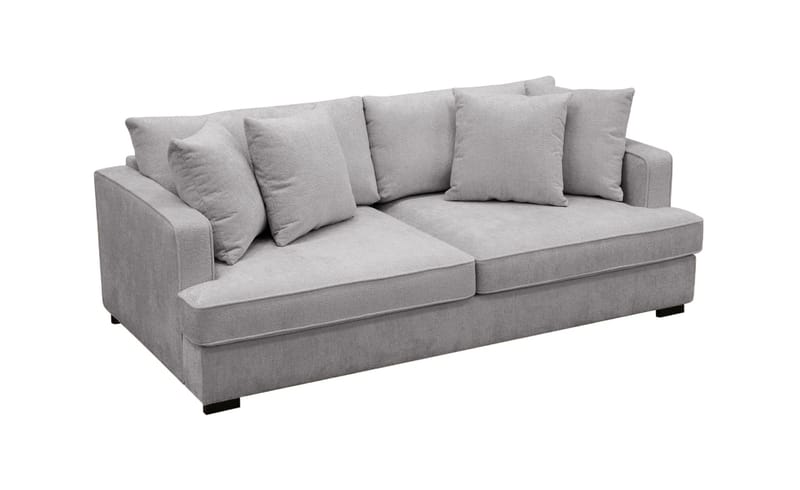 Rossi Dybde 3-seter Fløyelssofa - Lys Grå - Møbler - Sofaer - Sofa 3 seter