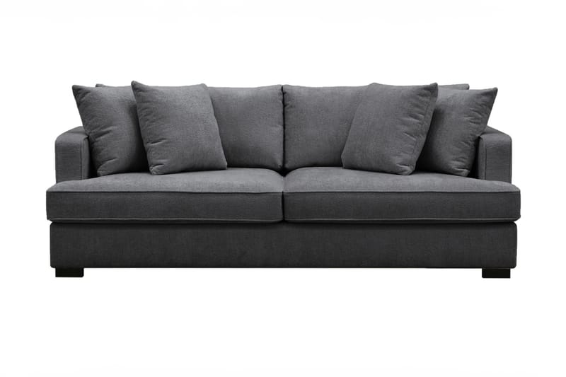 Rossi Dybde 3-seter Fløyelssofa - Svart / Mørkegrå - Møbler - Sofaer - Sofa 3 seter