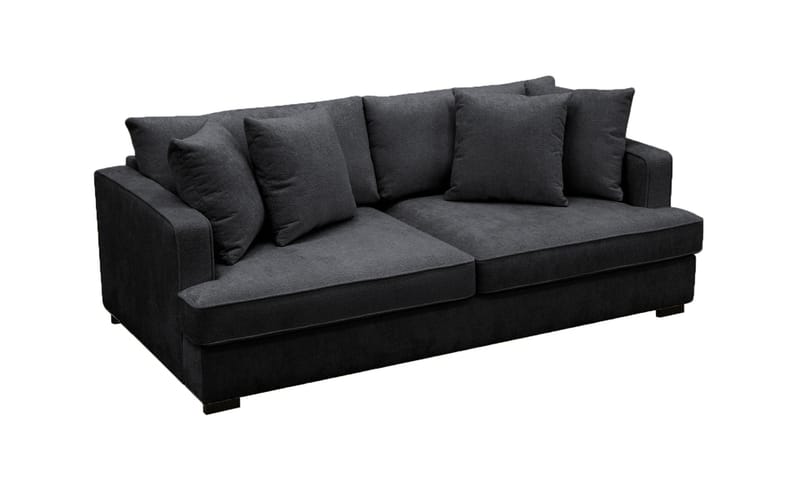 Rossi Dybde 3-seter Fløyelssofa - Svart / Mørkegrå - Møbler - Sofaer - Sofa 3 seter