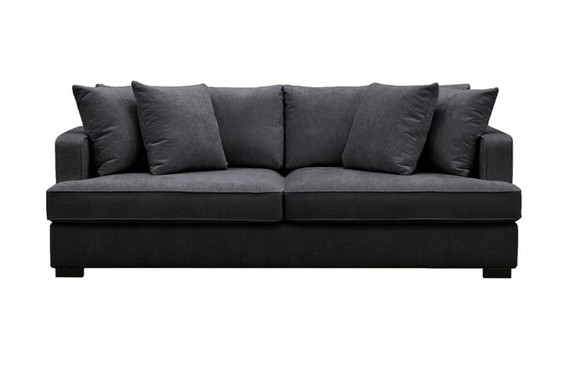 Rossi Dybde 3-seter Fløyelssofa - Svart / Mørkegrå - Møbler - Sofaer - Sofa 3 seter