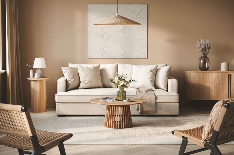 Rossi Dybde 3-seter Sofa Hel pute - Lys Beige - Møbler - Sofaer - Sofa 3 seter