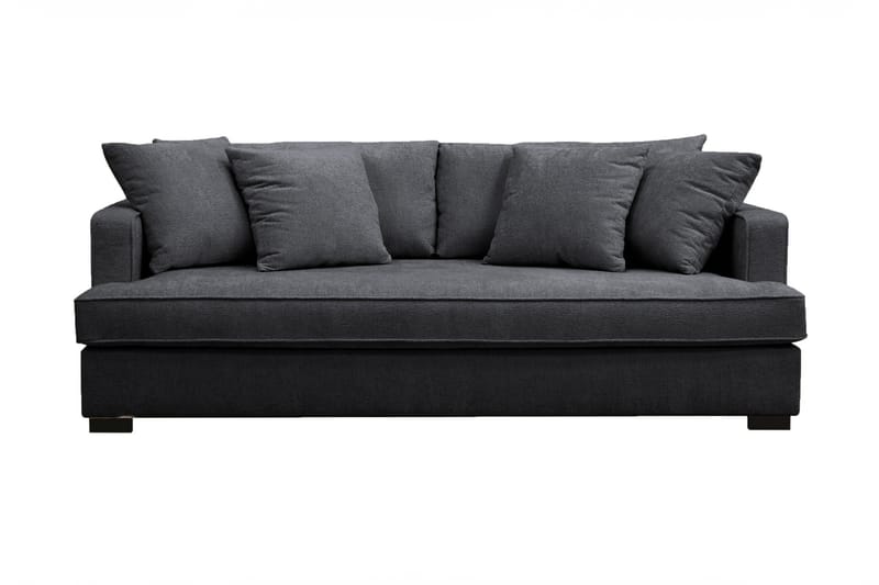 Rossita Dybde 3-seter Fløyelssofa Hel pute - Svart / Mørkegrå - Møbler - Sofaer - Sofa 3 seter