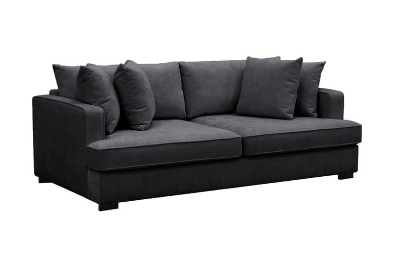 Rossita Dybde 3-seter Fløyelssofa - Svart / Mørkegrå - Møbler - Sofaer - Sofa 3 seter