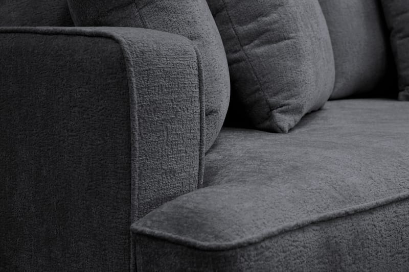 Rossita Dybde 3-seter Fløyelssofa - Svart / Mørkegrå - Møbler - Sofaer - Sofa 3 seter