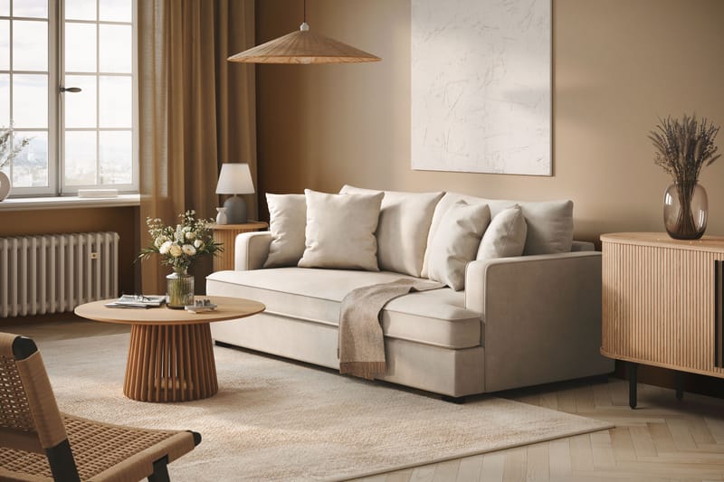 Rossita Dybde 3-seter Sofa Hel pute - Lys Beige - Møbler - Sofaer - Sofa 3 seter