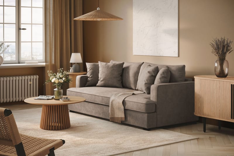 Rossita Dybde 3-seter Sofa Hel pute - Lys Brun - Møbler - Sofaer - Sofa 3 seter