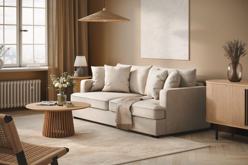 Rossita Dybde 3-seter Sofa - Lys Beige - Møbler - Sofaer - Sofa 3 seter