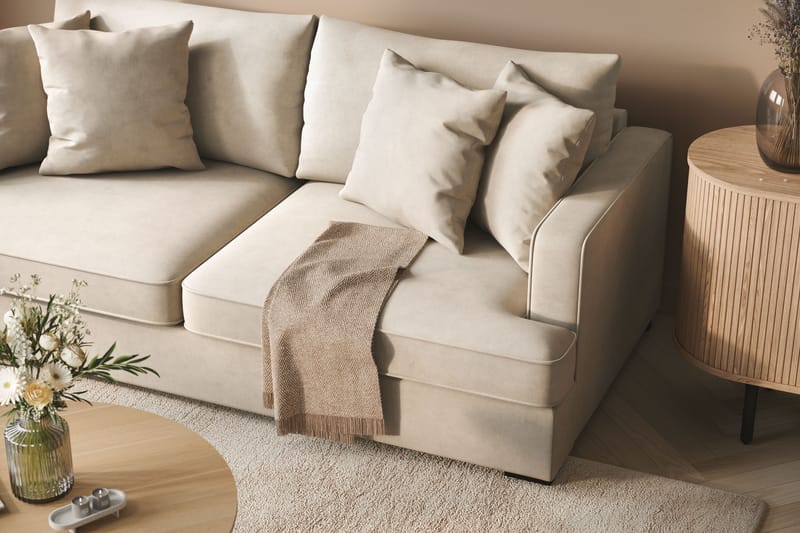 Rossita Dybde 3-seter Sofa - Lys Beige - Møbler - Sofaer - Sofa 3 seter