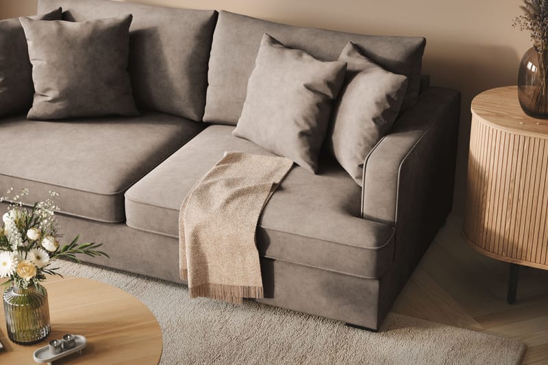 Rossita Dybde 3-seter Sofa - Lys Brun - Møbler - Sofaer - Sofa 3 seter