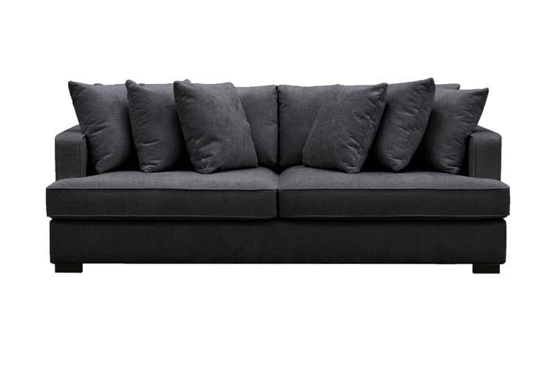 Rossita Dybde 4-seter Fløyelssofa - Svart / Mørkegrå - Møbler - Sofaer - 4 seter sofa