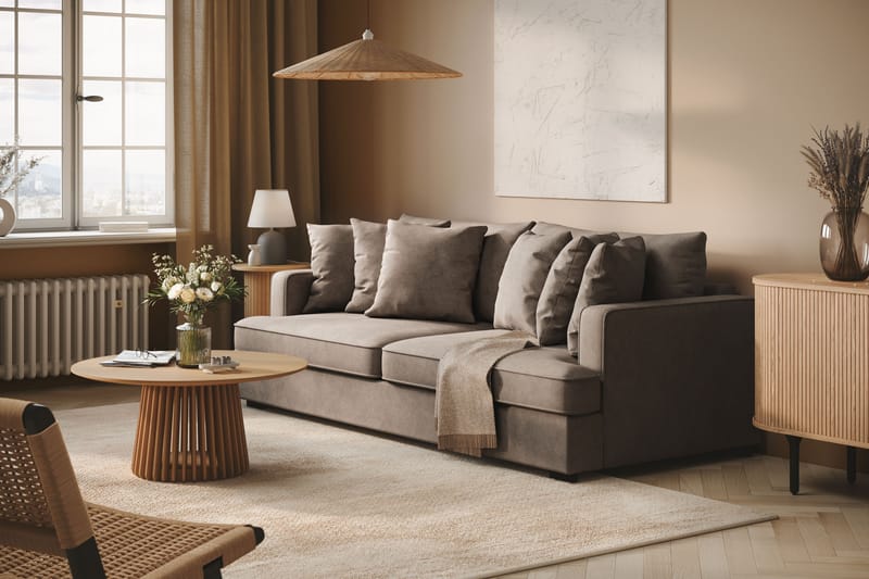 Rossita Dybde 4-seter Sofa - Lys Brun - Møbler - Sofaer - 4 seter sofa