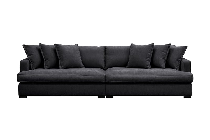 Rossita Lyx Dybde 4-seter Sofa i Fløyel - Svart - Møbler - Sofaer - 4 seter sofa