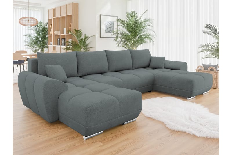 Simerly Sofa Dobbeldivan 4-seter - Mørk grå - Møbler - Sofaer - U-sofa