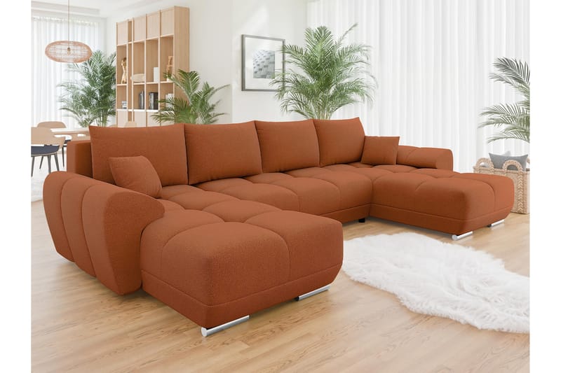 Simerly Sofa Dobbeldivan 4-seter - Oransje - Møbler - Sofaer - U-sofa