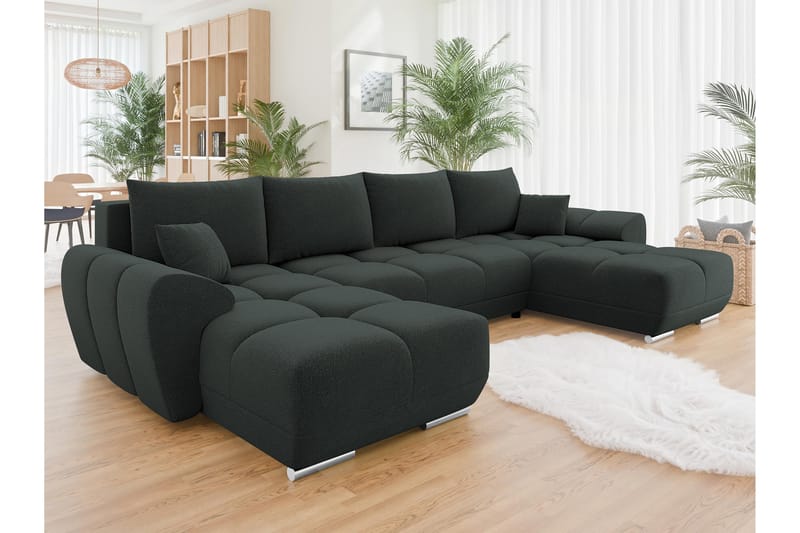 Simerly Sovesofa Dobbeldivan 4-seter - Svart - Møbler - Sofaer - Sovesofaer