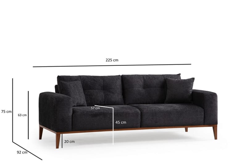 Sinor 4-seters Sovesofa - Antrasitt - Møbler - Sofaer - Sovesofaer