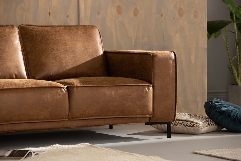 Akron 2-seter Sofa Bonded Lær - Brun - Møbler - Sofaer - Skinnsofaer