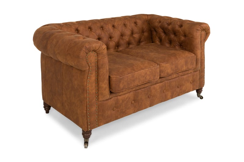 Chesterfield Deluxe 2-seters Sofa - Konjakk - Møbler - Sofaer - Skinnsofaer