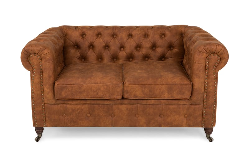 Chesterfield Deluxe 2-seters Sofa - Konjakk - Møbler - Sofaer - Skinnsofaer