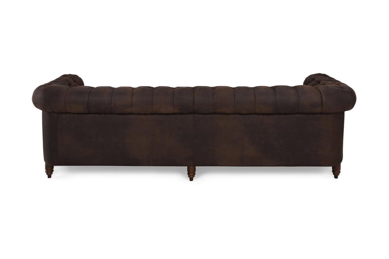 Chesterfield Deluxe 4-seter Sofa - Mørkebrun - Møbler - Sofaer - Skinnsofaer