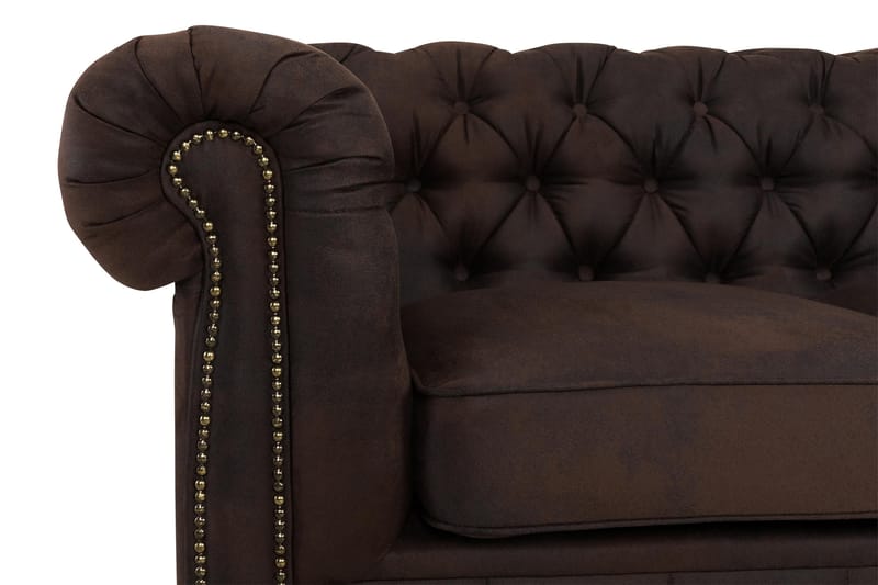 Chesterfield Deluxe 4-seter Sofa - Mørkebrun - Møbler - Sofaer - Skinnsofaer