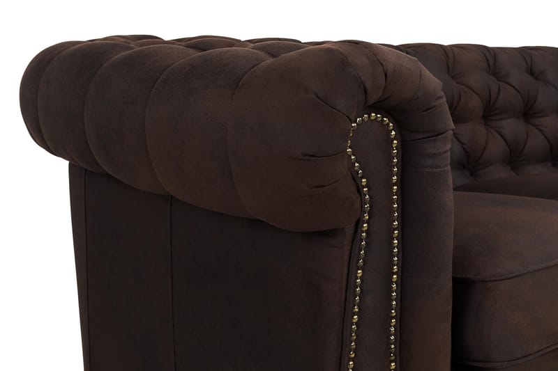 Chesterfield Deluxe 4-seter Sofa - Mørkebrun - Møbler - Sofaer - Skinnsofaer