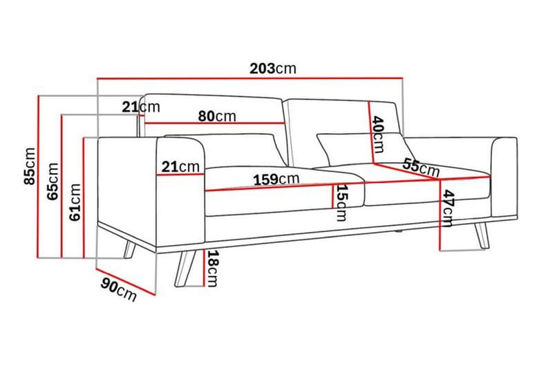 Copenhagen 2-seter Sofa - Mørkegrå - Møbler - Sofaer - Skinnsofaer