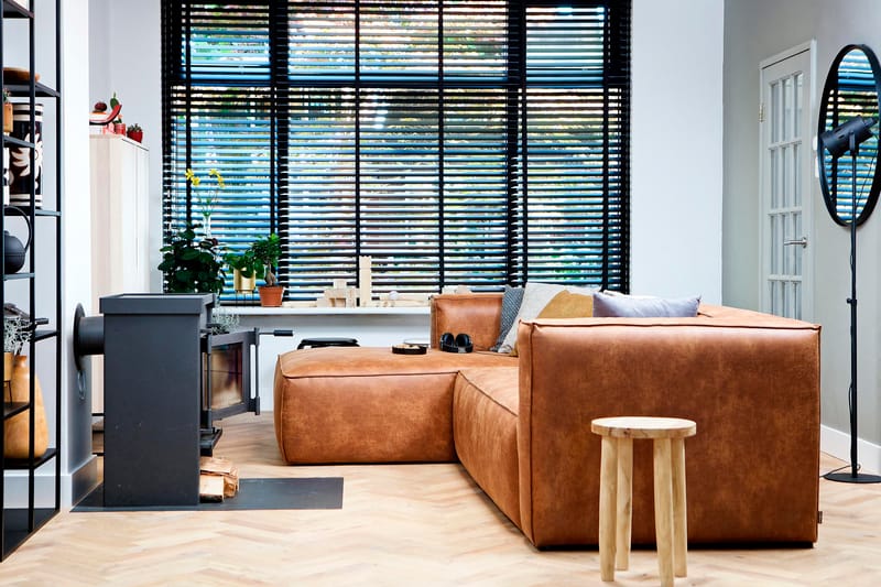 Harlow Divan sofa Venstre Ekte lær - Cognac - Møbler - Sofaer - Skinnsofaer