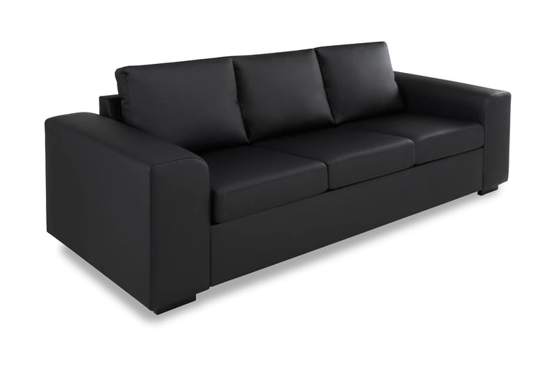 Link 3-seters Sofa Kunstlær - Svart - Møbler - Sofaer - Skinnsofaer