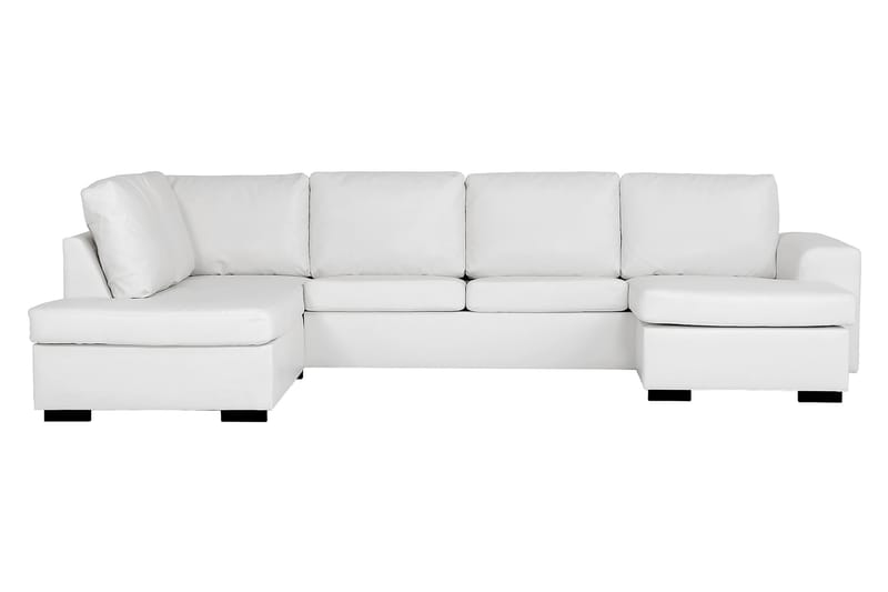 Link U-sofa XL med Divan Høyre Kunstlær - Hvit - Møbler - Sofaer - Skinnsofaer