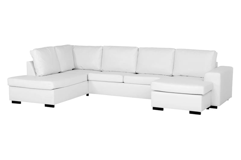 Link U-sofa XL med Divan Høyre Kunstlær - Hvit - Møbler - Sofaer - Skinnsofaer