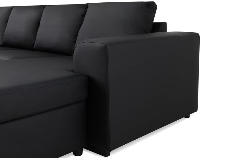 Link U-sofa XXL med Divan Høyre - Svart - Møbler - Sofaer - Skinnsofaer