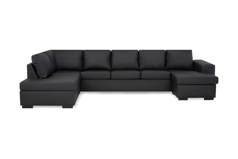 Link U-sofa XXL med Divan Høyre - Svart - Møbler - Sofaer - Skinnsofaer