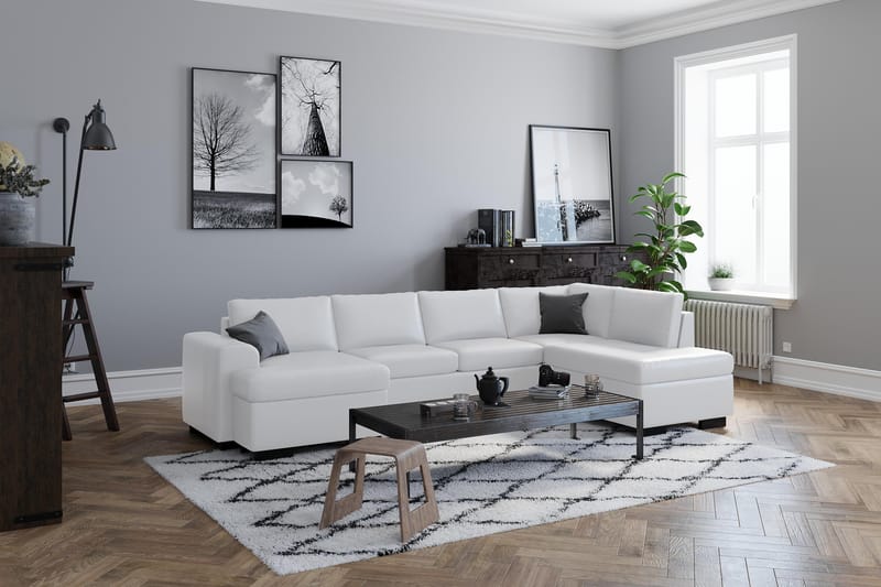 Link U-sofa XXL med Divan Venstre - Hvit - Møbler - Sofaer - Skinnsofaer