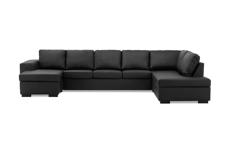 Link U-sofa XXL med Divan Venstre - Svart - Møbler - Sofaer - Skinnsofaer