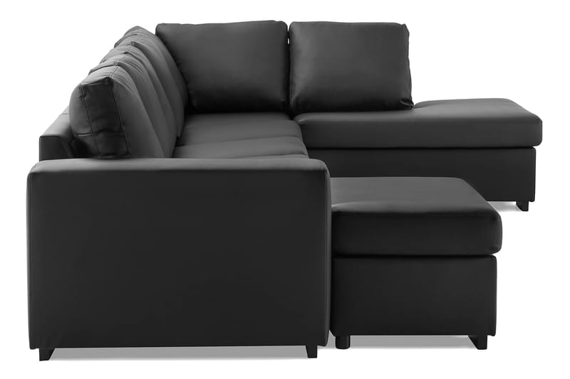 Link U-sofa XXL med Divan Venstre - Svart - Møbler - Sofaer - Skinnsofaer