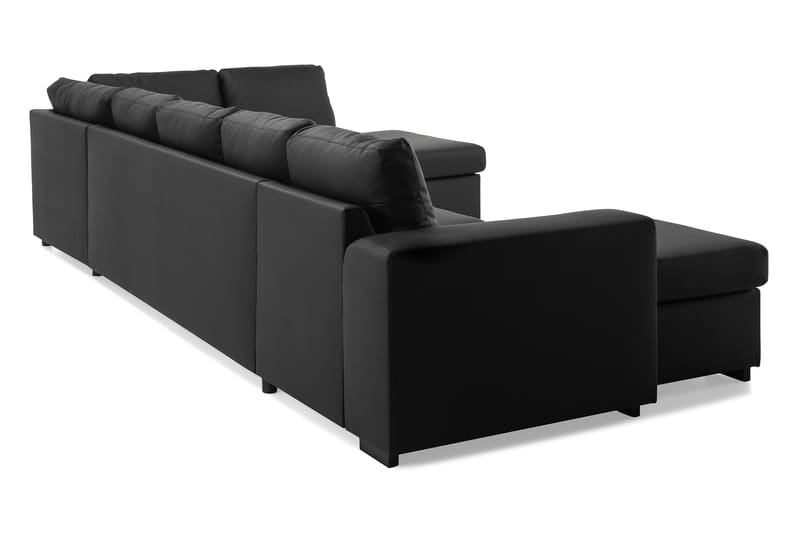 Link U-sofa XXL med Divan Venstre - Svart - Møbler - Sofaer - Skinnsofaer