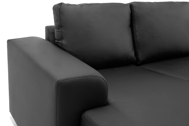 Link U-sofa XXL med Divan Venstre - Svart - Møbler - Sofaer - Skinnsofaer