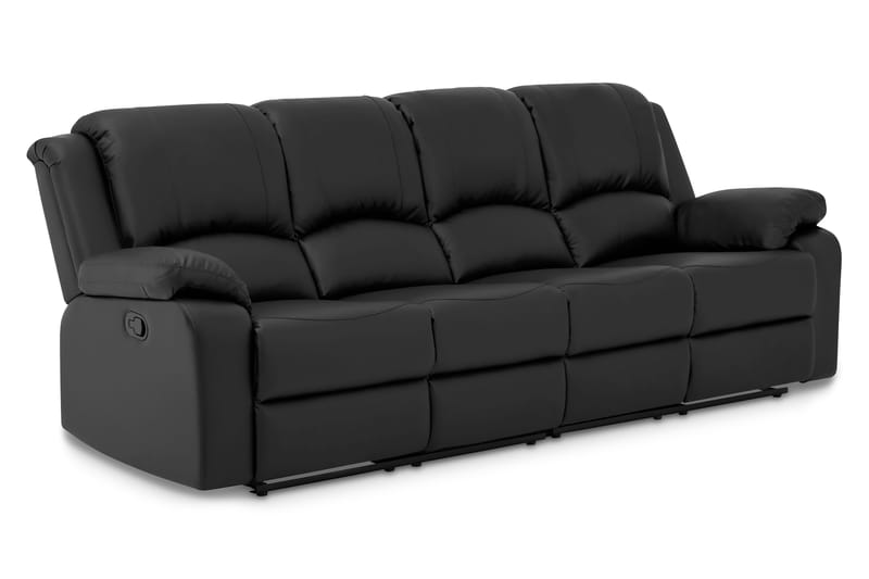 Norbo Reclinersofa 4-seter Kunstlær - Svart - Møbler - Sofaer - 4 seter sofa