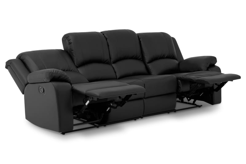 Norbo Reclinersofa 4-seter Kunstlær - Svart - Møbler - Sofaer - 4 seter sofa